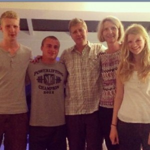 Justin and his host family